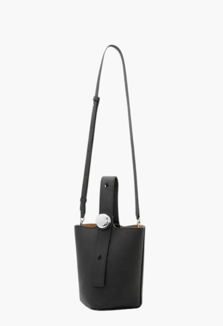 Mini Pebble Bucket Bag-Black