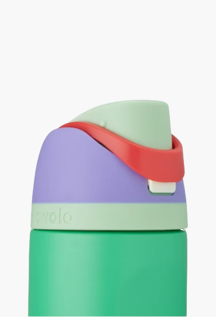 GLAM MODA Disney Princess Collection FreeSip water bottle lid featuring a green, purple, and red multi-color design.