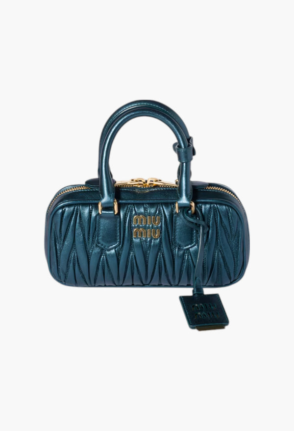 Ocean Blue/Mordoré - Arcadie Matelassé Nappa Leather Mini-Bag