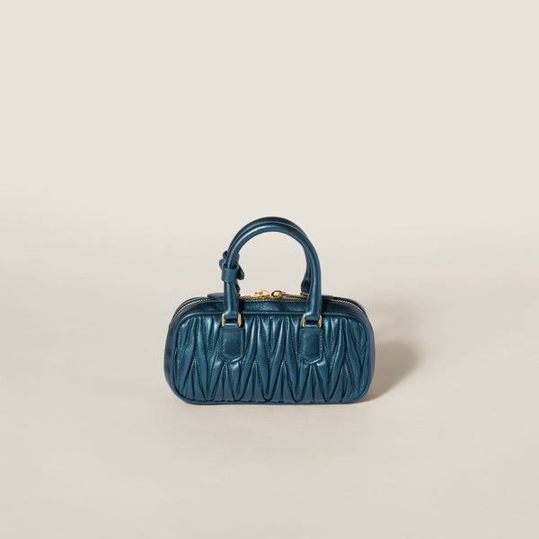 Ocean Blue/Mordoré - Arcadie Matelassé Nappa Leather Mini-Bag