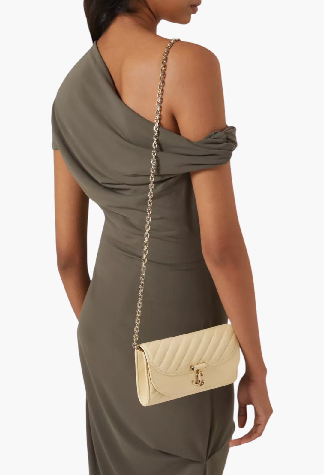 Off White - Curve Chain Wallet In Leather - GLAM MODA