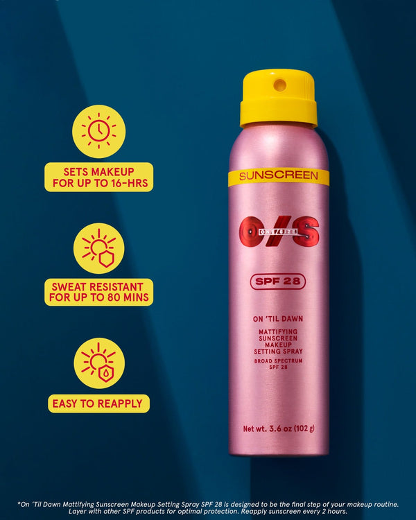 On ‘Til Dawn Mattifying Sunscreen Makeup Setting Spray SPF 28 Full-Sized