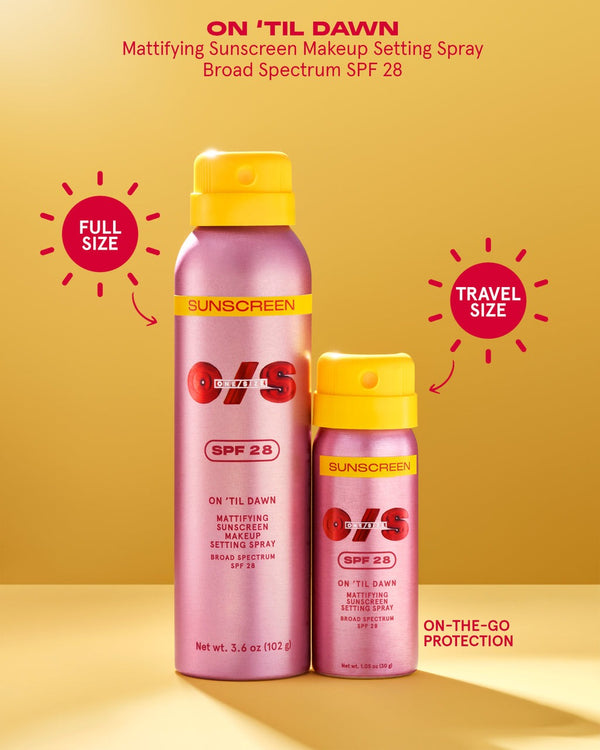 On ‘Til Dawn Mattifying Sunscreen Makeup Setting Spray SPF 28 Travel-Sized