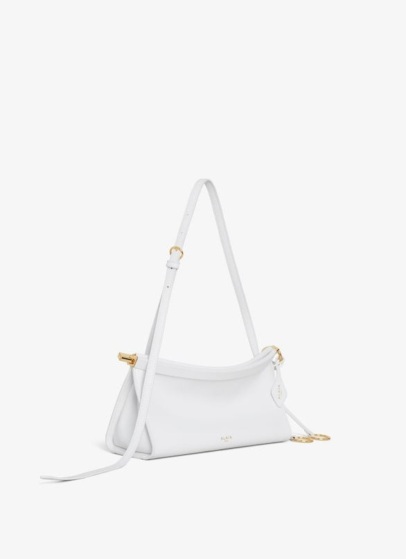 Optic White - Le Click East West Small Bag In Leather - GLAM MODA