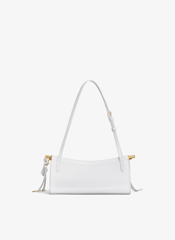 Optic White - Le Click East West Small Bag In Leather - GLAM MODA