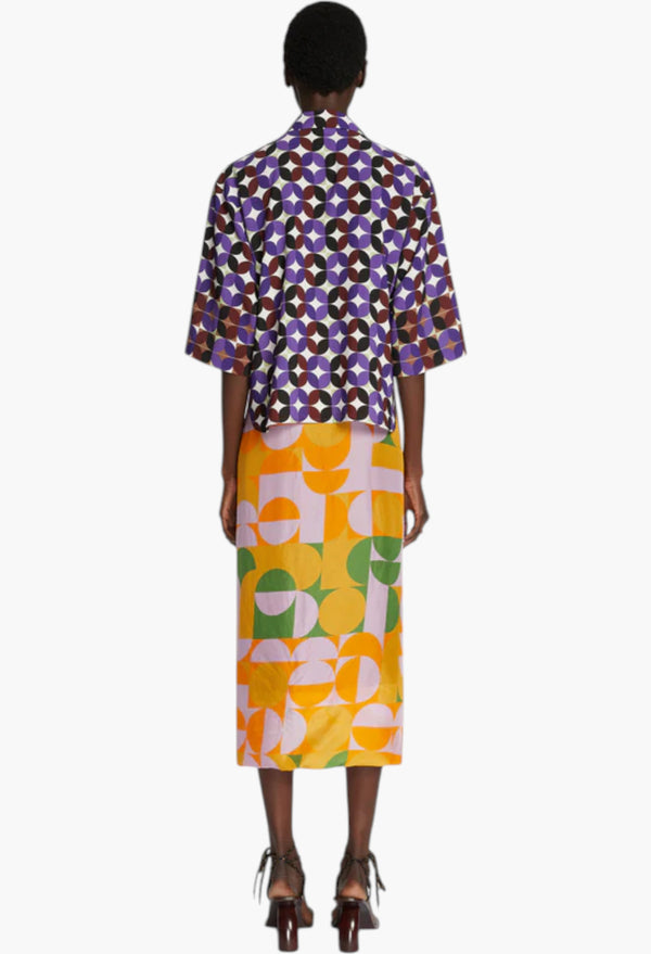Orange - Silk Wrap Skirt