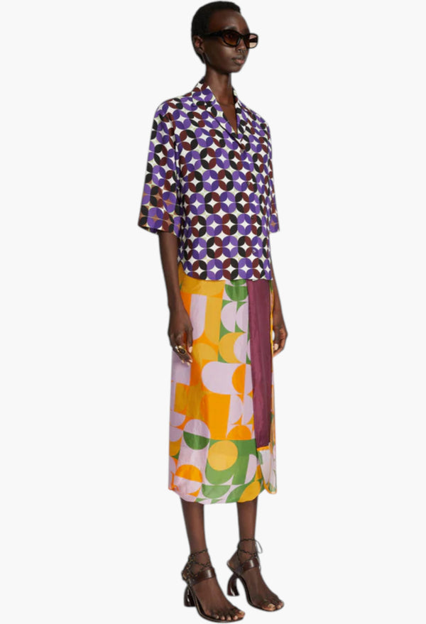 Orange - Silk Wrap Skirt