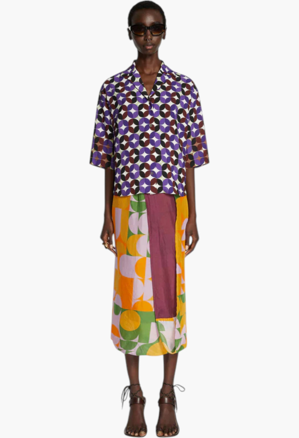 Orange - Silk Wrap Skirt - GLAM MODA