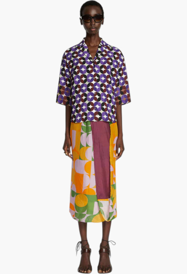 Orange - Silk Wrap Skirt