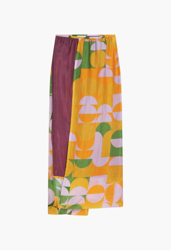 Orange - Silk Wrap Skirt