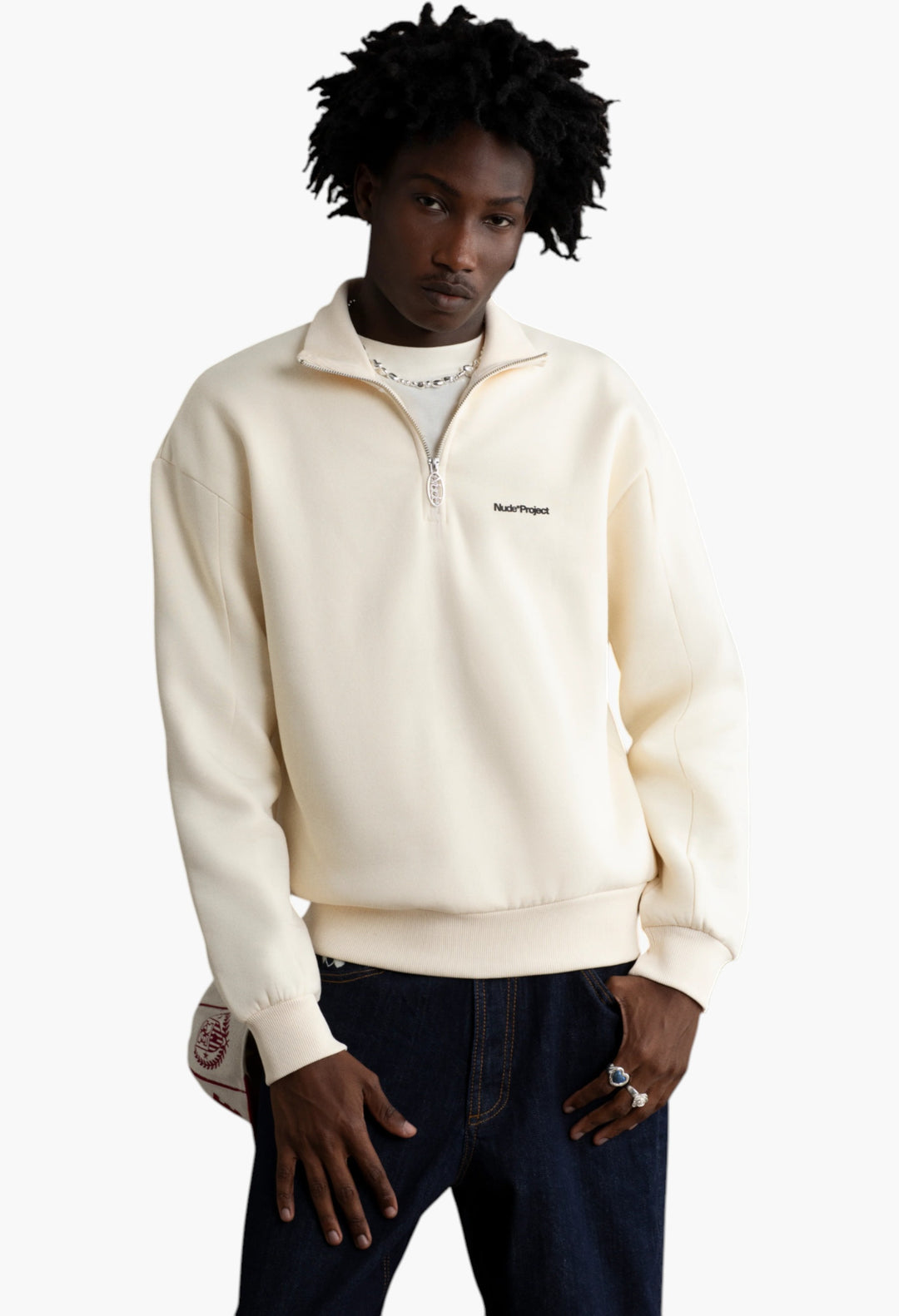 Origins Quarter-Zip Marshmallow - GLAM MODA