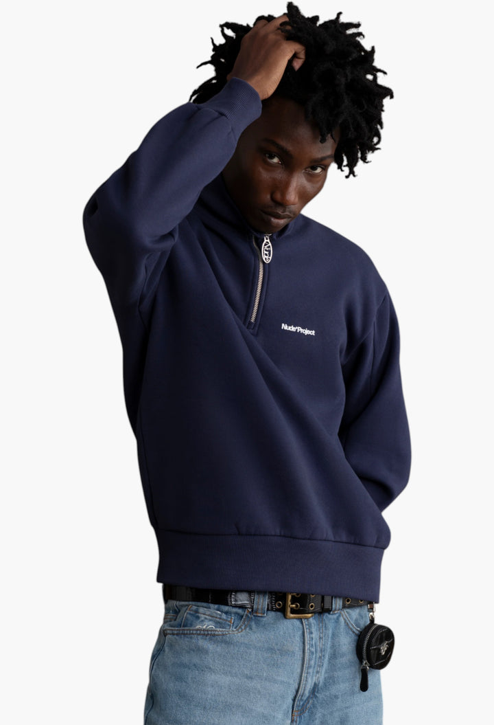 Origins Quarter-Zip Navy - GLAM MODA