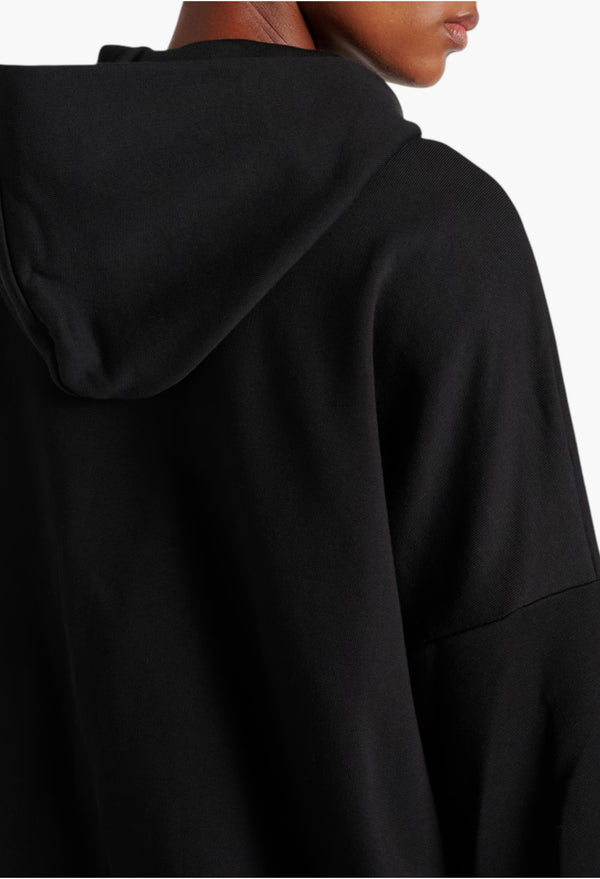 Oversized Draped Cotton Jersey Hoodie