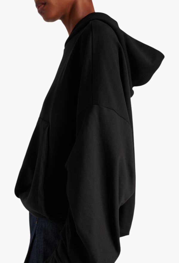 Oversized Draped Cotton Jersey Hoodie