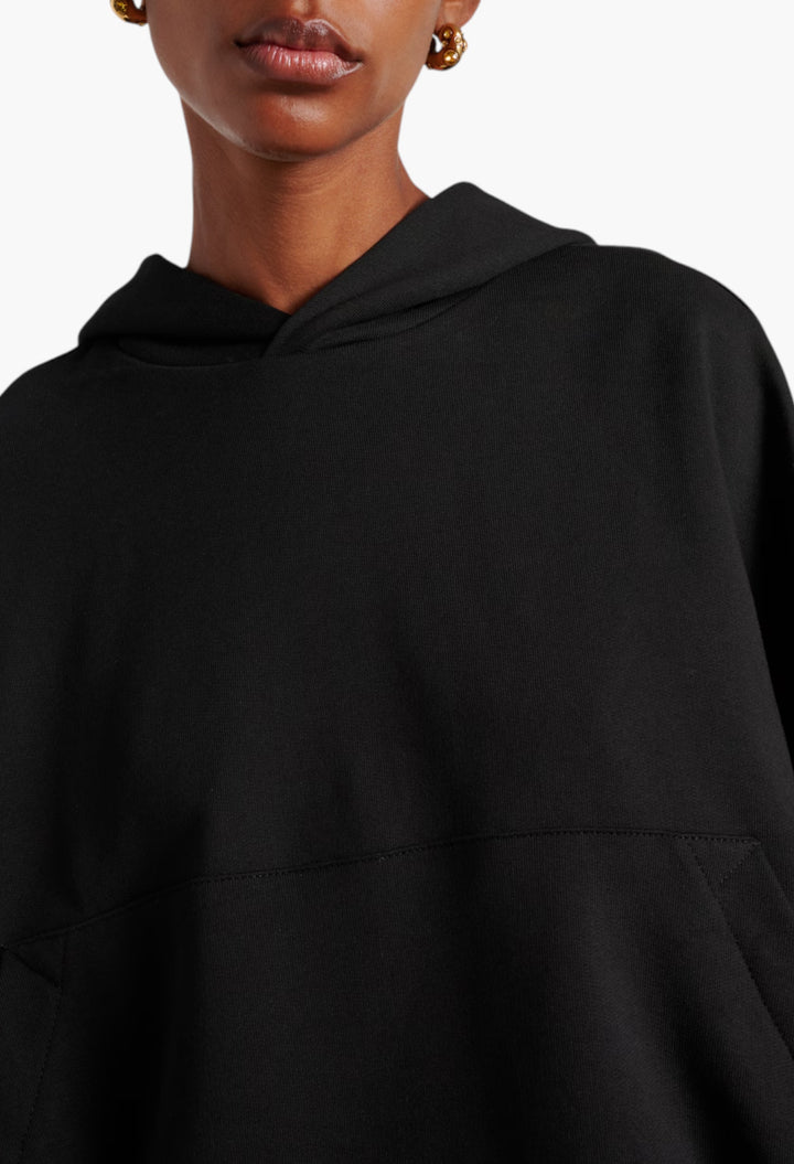 Oversized Draped Cotton Jersey Hoodie - GLAM MODA