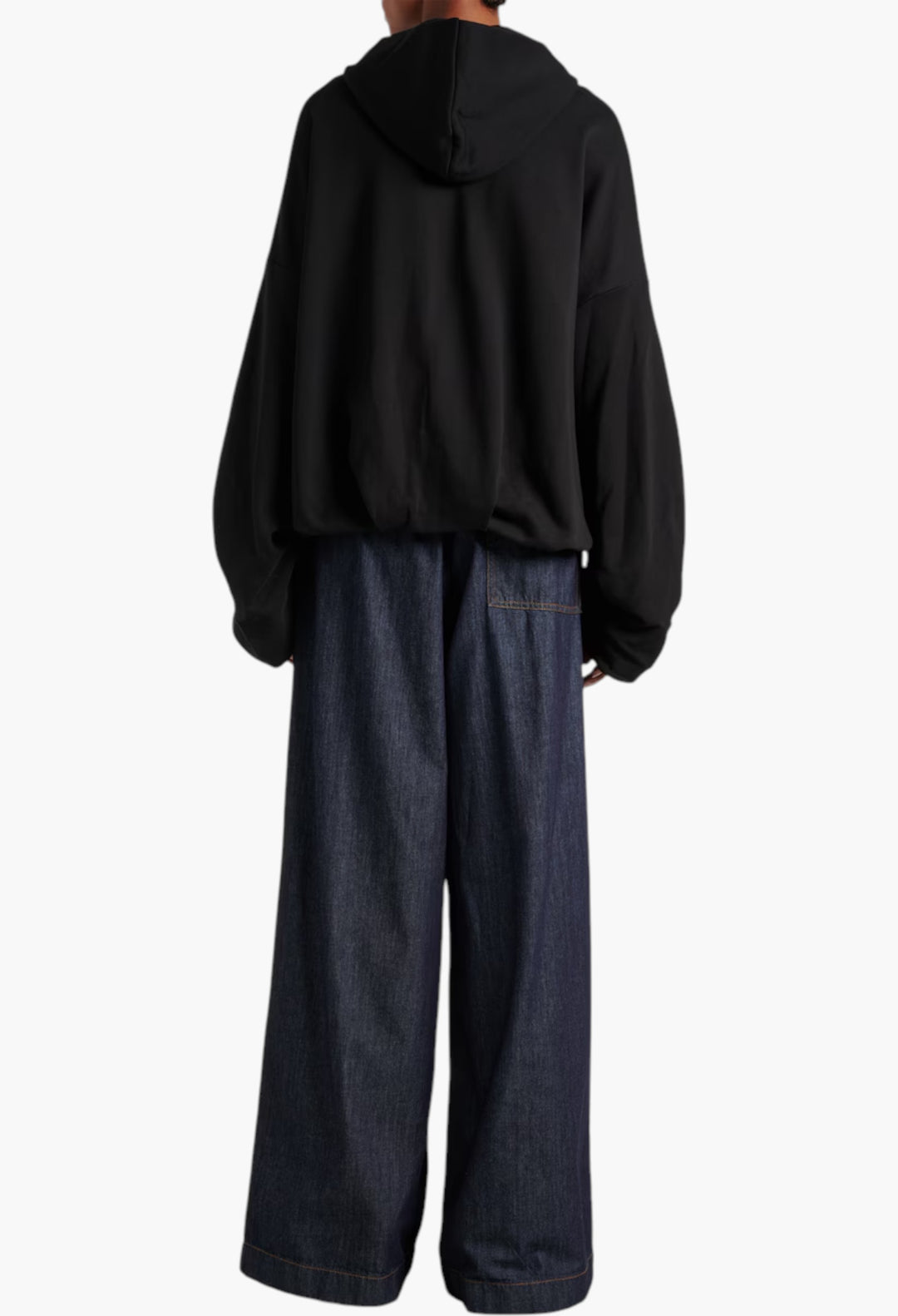 Oversized Draped Cotton Jersey Hoodie - GLAM MODA