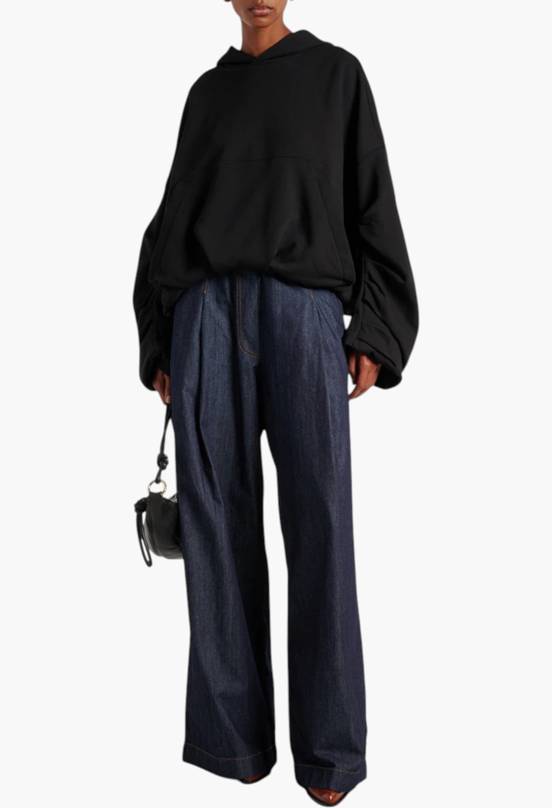 Oversized Draped Cotton Jersey Hoodie - GLAM MODA