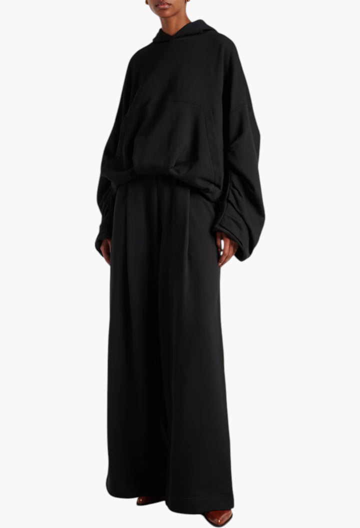Oversized Draped Cotton Jersey Hoodie - GLAM MODA
