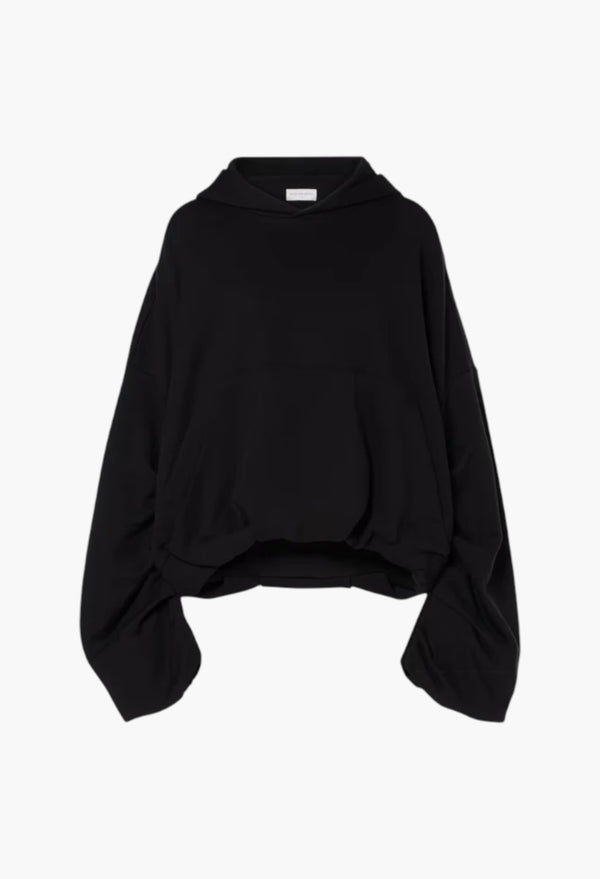 Oversized Draped Cotton Jersey Hoodie