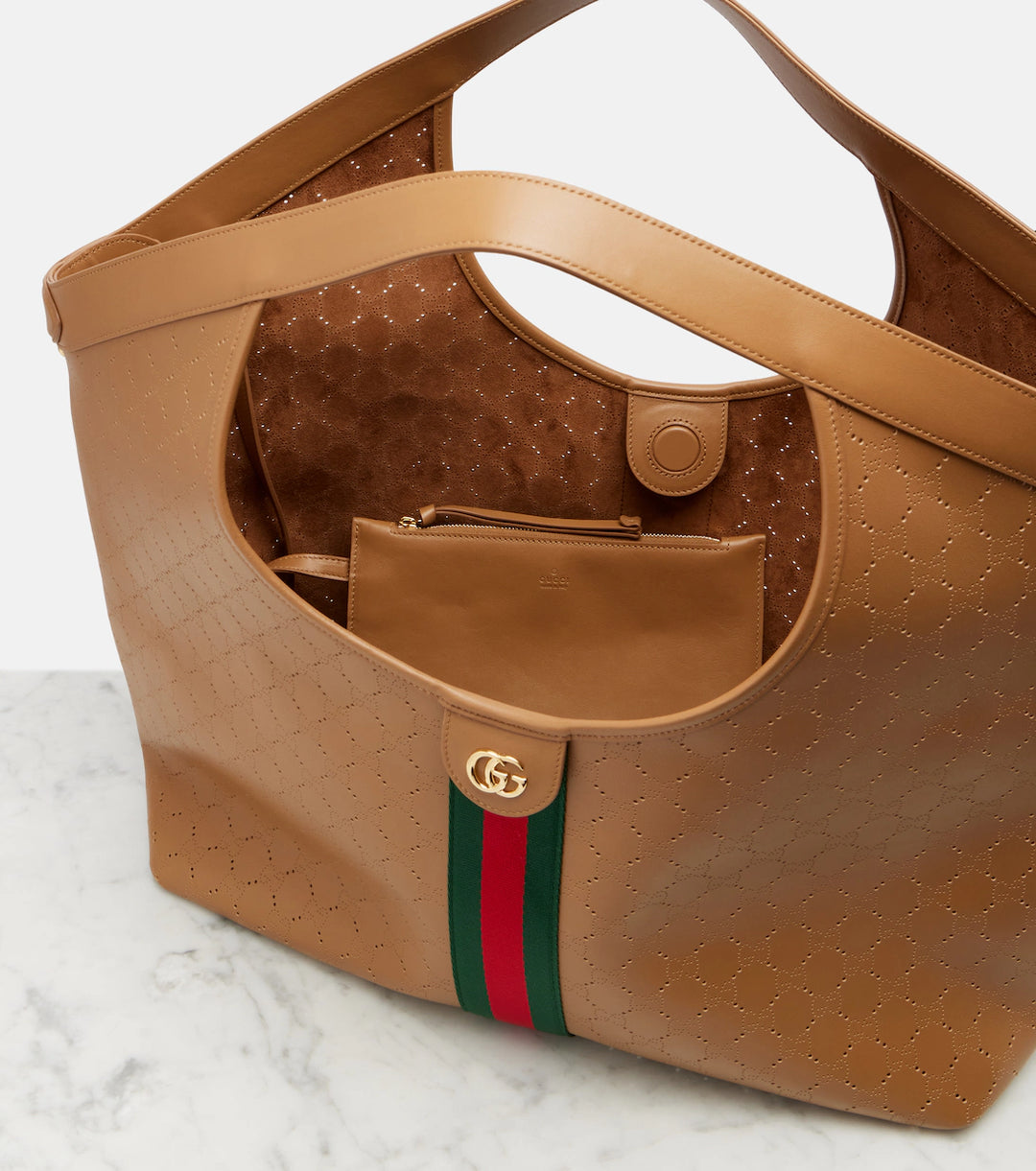 Gucci Giglio Large Leather Tote Bag