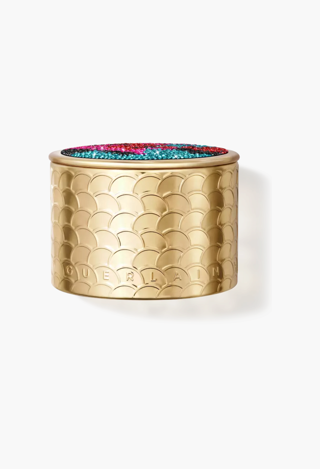 GLAM MODA Météorites setting and finishing powder pearls in a gold embossed case with a sparkling rhinestone lid.