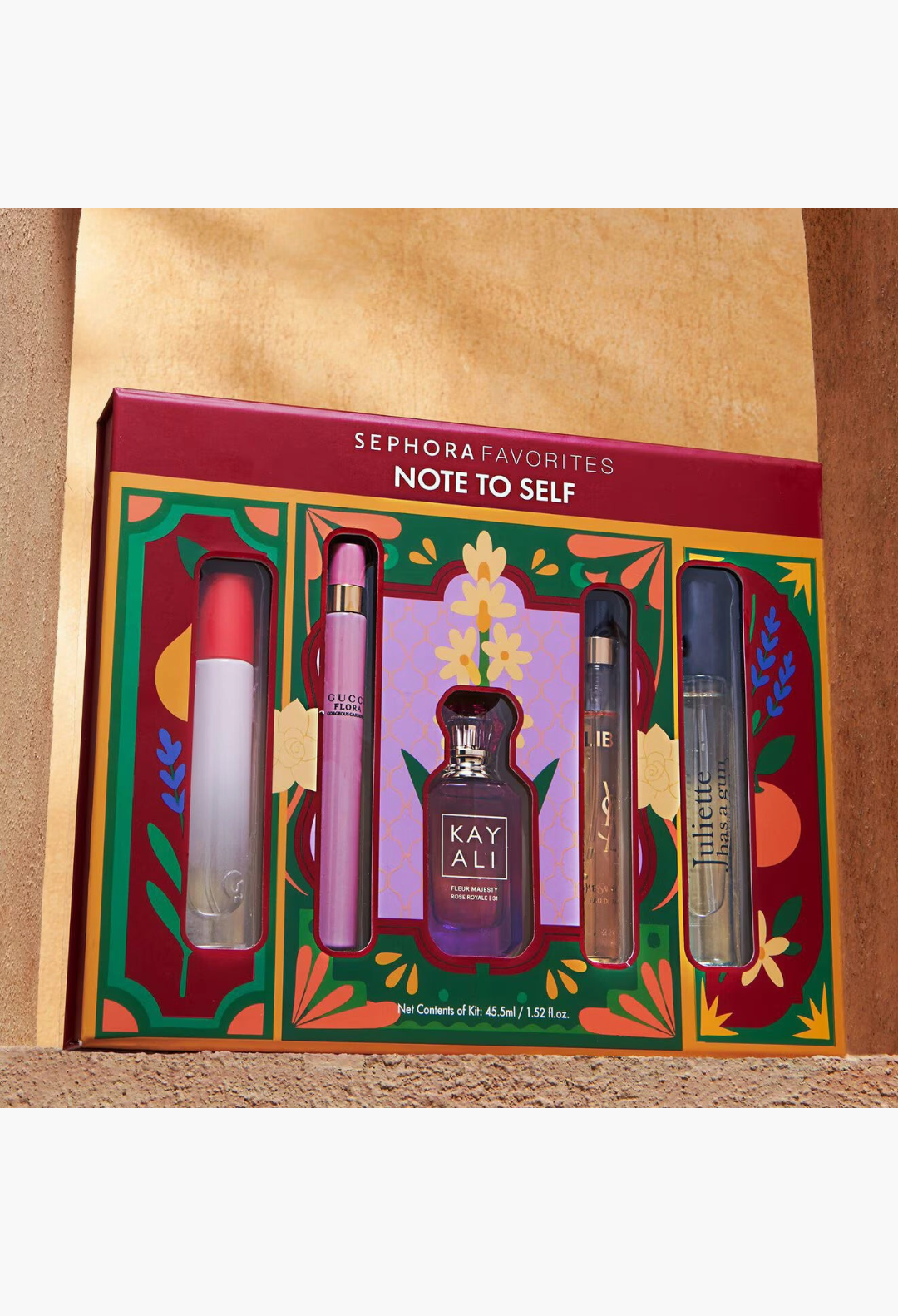 GLAM MODA Sephora Favorites Note To Self fragrance gift set featuring five assorted luxury perfume travel sprays.