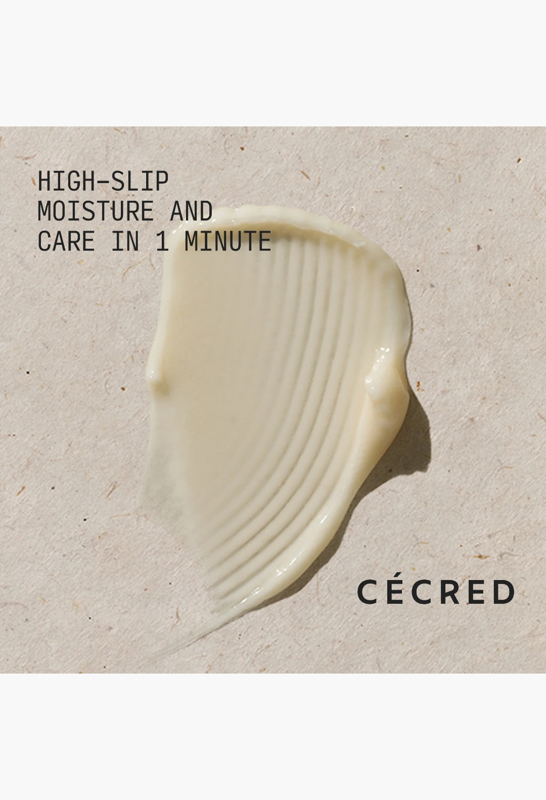 GLAM MODA Hydrating Conditioner cream texture swatch showing a smooth, thick, off-white formula.