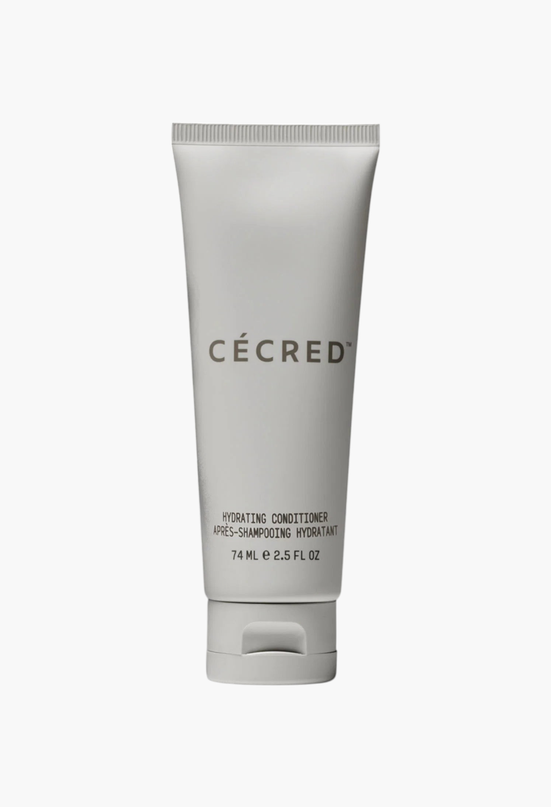 GLAM MODA Cécred Hydrating Conditioner in a white squeeze tube for all hair types on a neutral background.