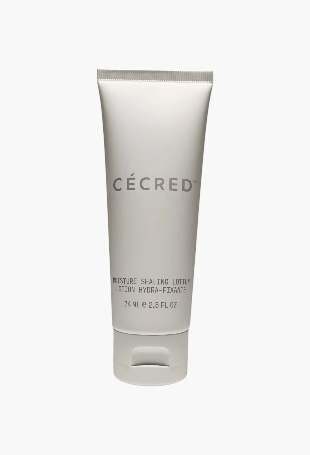 GLAM MODA CÉCRED Moisture Sealing Lotion in a white squeeze tube for frizz control and curl definition.