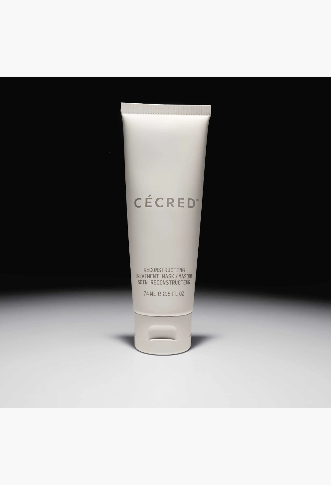 GLAM MODA Cécred Reconstructing Treatment Mask in a sleek white 2.5 fl oz squeeze tube for hair repair
