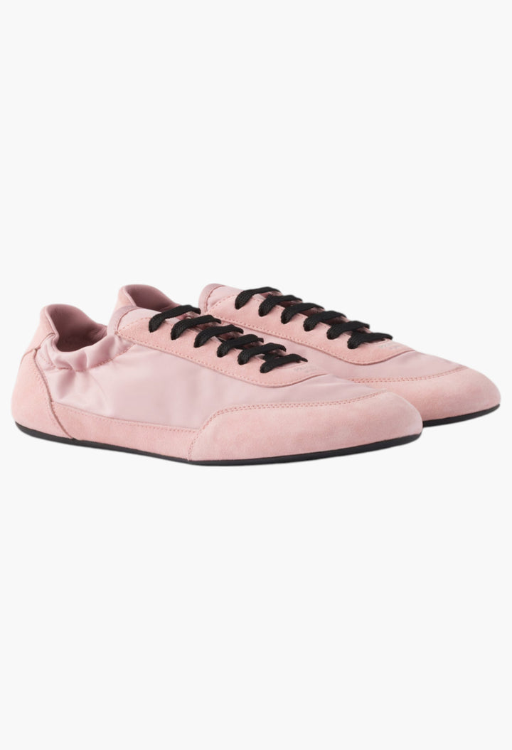 Peach - Collapse Re-Nylon And Suede Sneakers - GLAM MODA