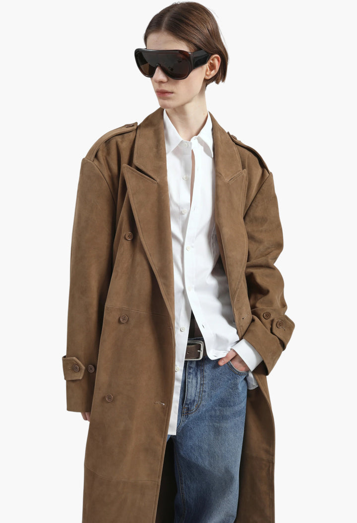Pembroke Faux Suede Trench - GLAM MODA