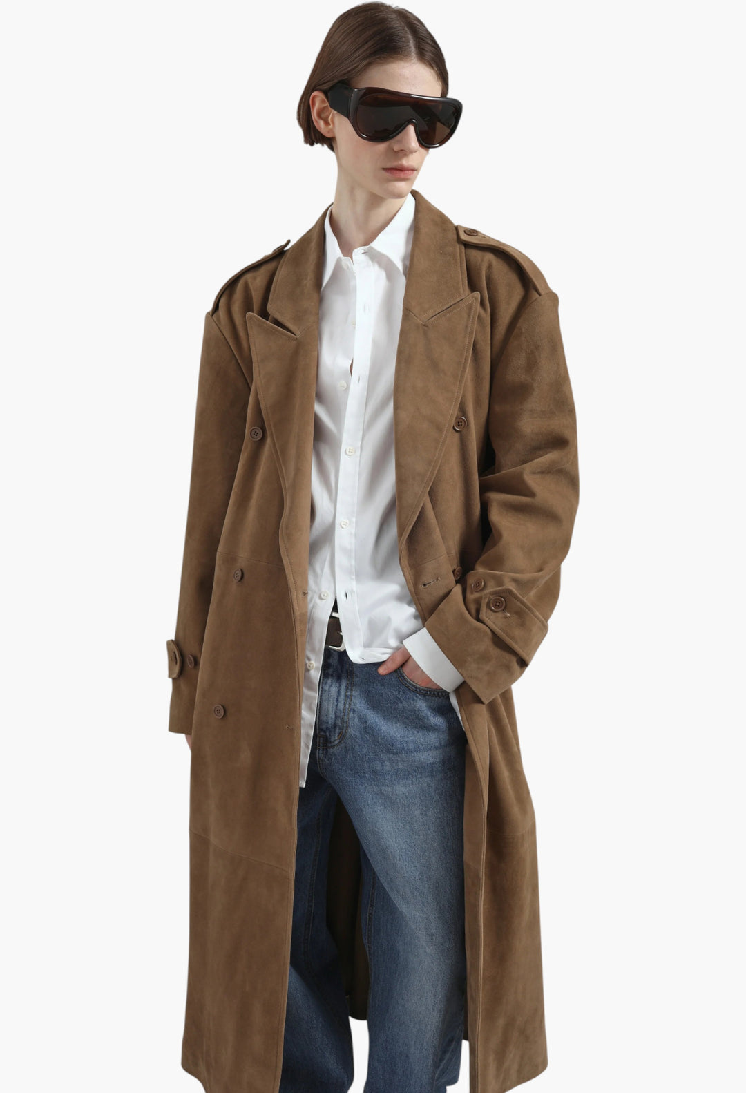 Pembroke Faux Suede Trench - GLAM MODA