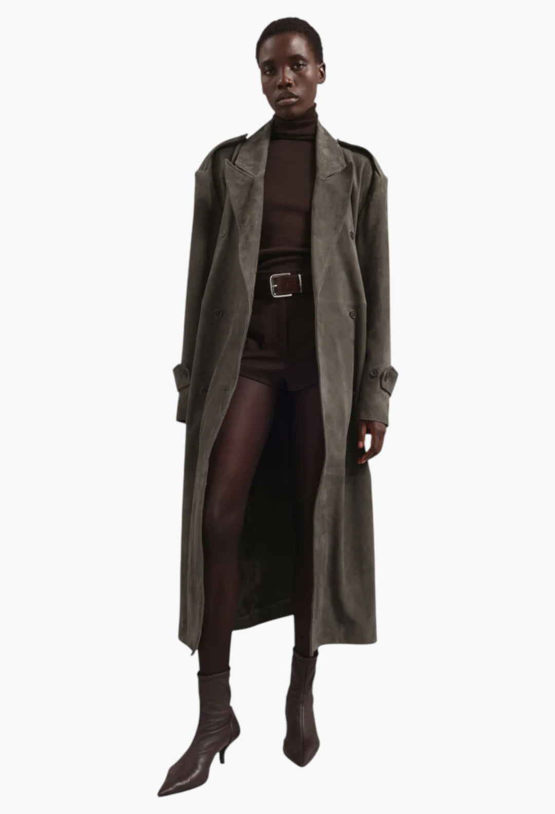 Pembroke Faux Suede Trench - GLAM MODA