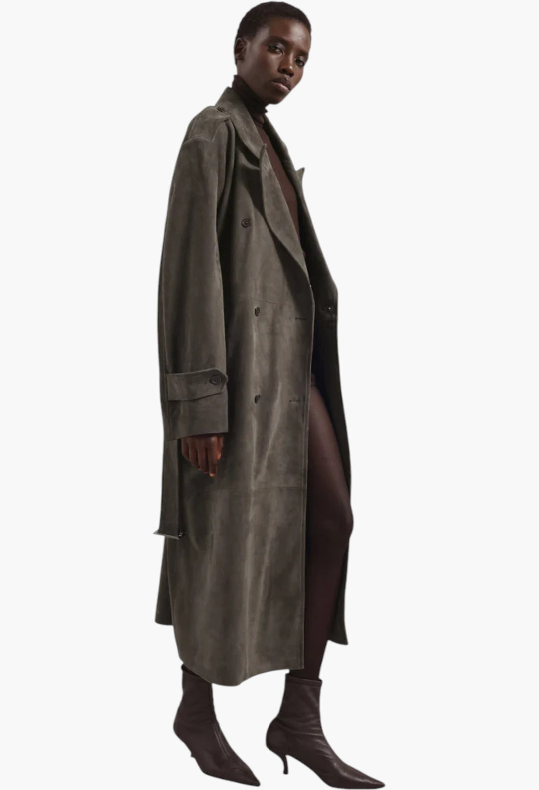 Pembroke Faux Suede Trench - GLAM MODA