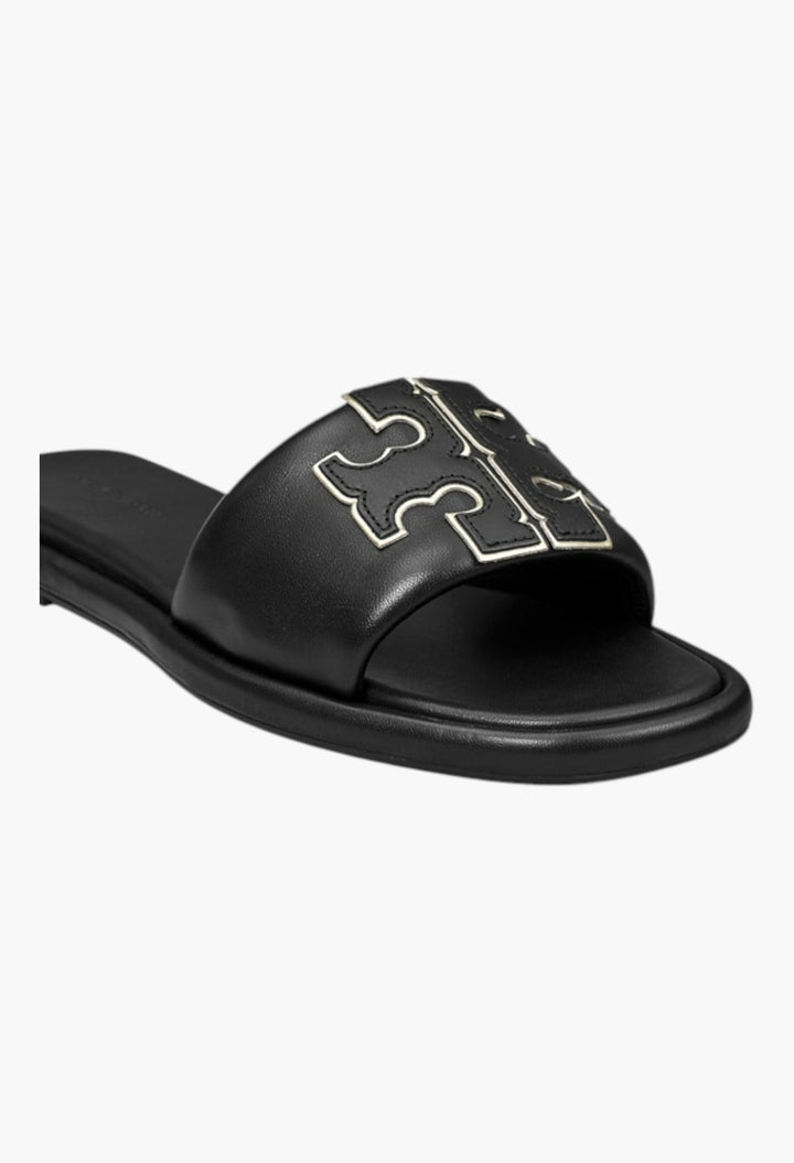 Perfect Black/Gold - Double T Sport Slide - GLAM MODA