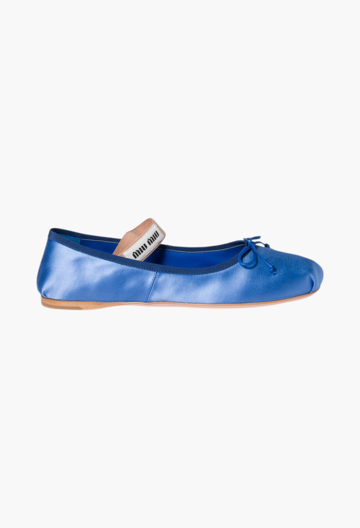 Periwinkle Blue - Satin Ballerinas - GLAM MODA