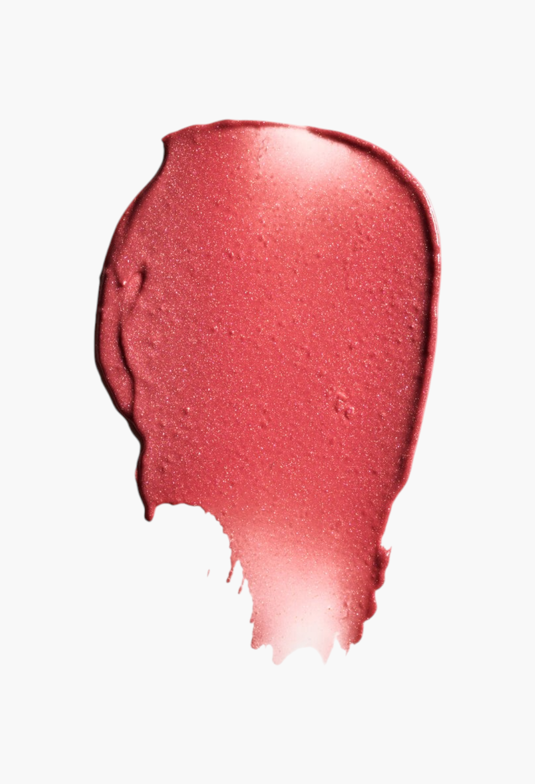 GLAM MODA Lit Up Highlight Stick swatch showing a shimmering, translucent pink gel texture for a glassy finish.