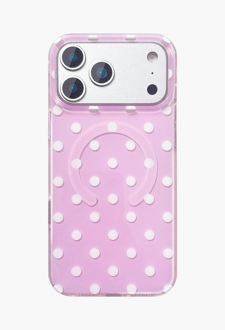 Magnetic Case for iPhone 17 Pro Max Case Compatible with Wireless Charging, Polka Dot Design Shockproof Bumper Cover Case for Girls Women - GLAM MODA