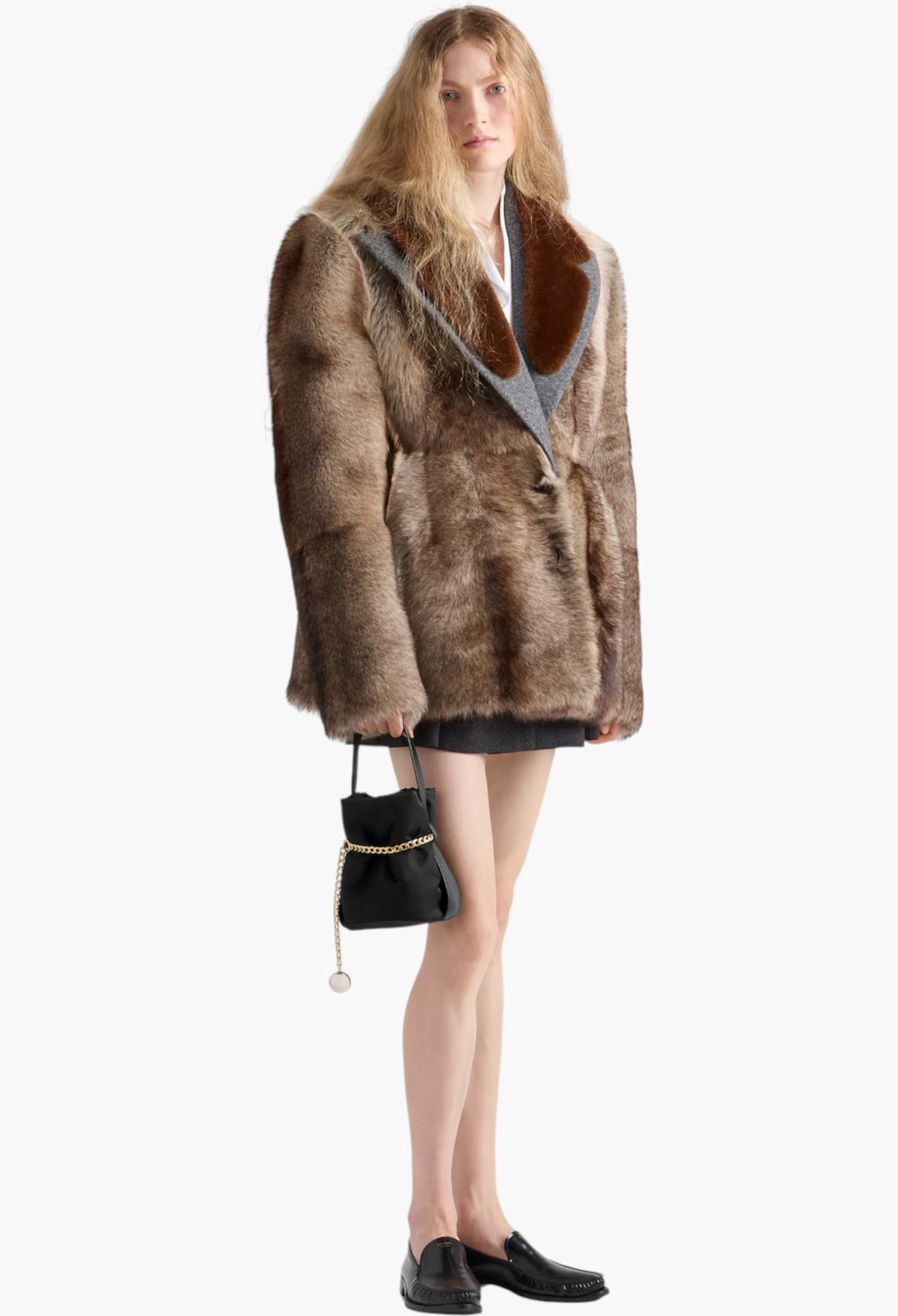 Prada Petit Sac Noir Mini Re-Nylon And Nappa Leather Bucket Bag - GLAM MODA