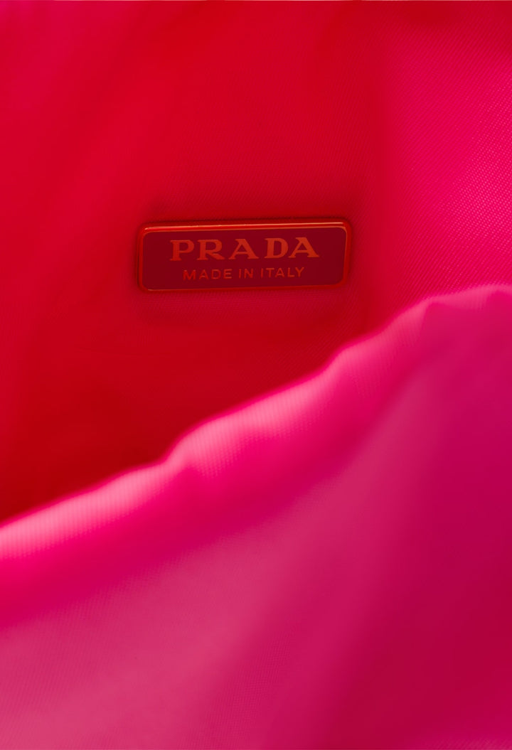 Prada Petit Sac Noir Mini Re-Nylon And Nappa Leather Bucket Bag - GLAM MODA