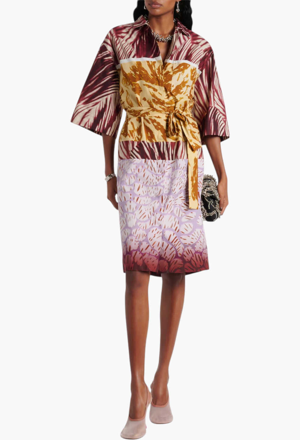 Printed Cotton Poplin Shirt Dress - GLAM MODA