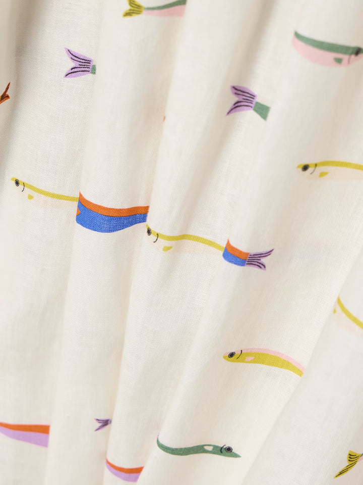 Procida gathered printed linen maxi skirt - GLAM MODA