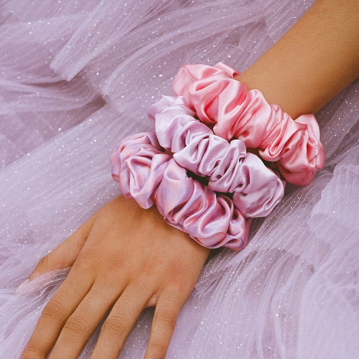 Pure Silk Large Scrunchies - Belleflower - GLAM MODA