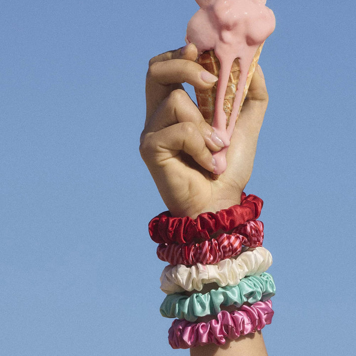 Pure Silk Midi Scrunchies - Gelati - GLAM MODA
