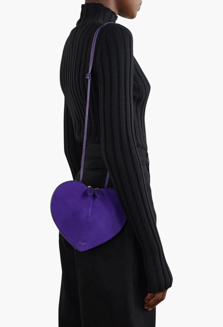 Le Coeur suede and leather shoulder bag