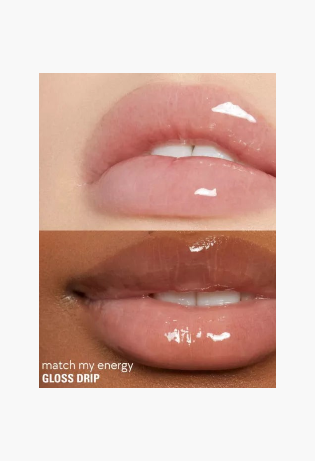 GLAM MODA Kylie by Kylie Jenner Gloss Drip lipgloss applied to lips for a high-shine, juicy mirror finish.