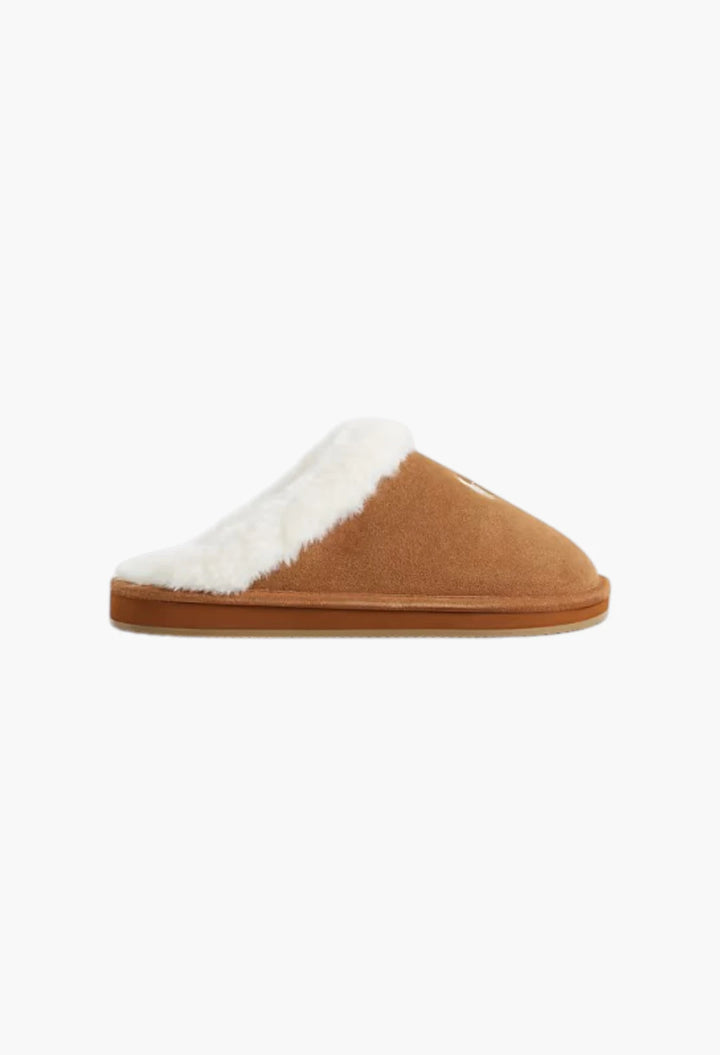 Polo Ralph Lauren Kayleigh scuff polo flats slipper in brown