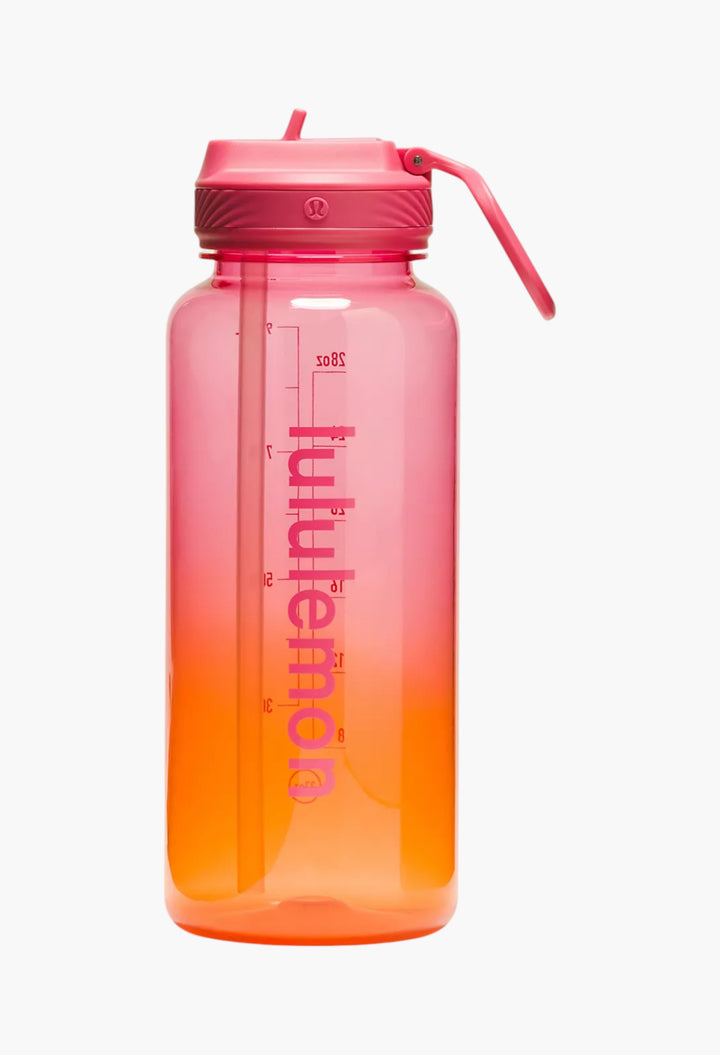 Raspberry Coulis/Lit Orange/Racer Pink - Back to Life Clear Bottle 32oz Straw Lid - GLAM MODA