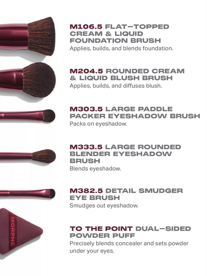 Rebellious 6-Piece Travel Brush & Tool Set - GLAM MODA